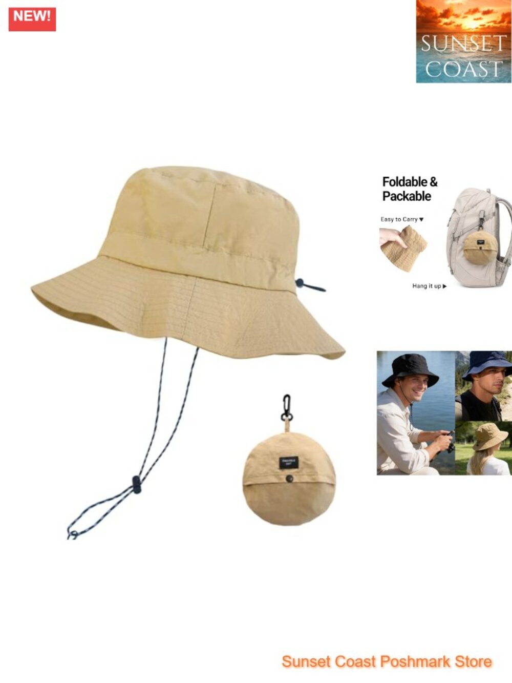 Packable Sun Bucket Hat UV Protection Waterproof Adjustable Outdoor